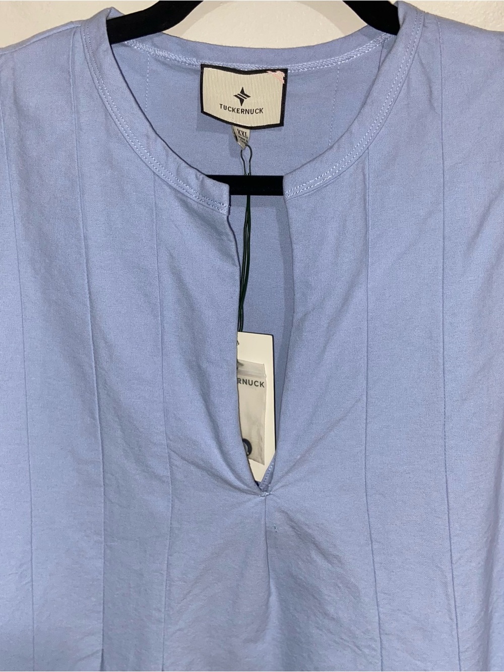Tuckernuck Dress Womens XXL Sky Blue Luella Pleated Mini Shirtdress Coastal NWT - Picture 8 of 15
